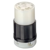 30 Amp, 125 Volt, NEMA L5-30R, 2P, 3W, Locking Connector, Industrial Grade, Grounding - Black-White