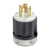 30 Amp, 250 Volt 3-Phase, NEMA L11-30P, 3P, 3W, Locking Plug, Industrial Grade, Non-Grounding - Black-White