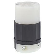 20 Amp, 277 Volt, NEMA L7-20R, 2P, 3W, Locking Connector, Industrial Grade, Grounding - Black-White
