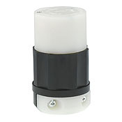20 Amp, 125/250 Volt, NEMA L10-20R, 3P, 3W, Locking Connector, Industrial Grade, Non-Grounding - Black-White