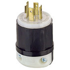 20 Amp, 480 Volt 3-phase, NEMA L16-20P, 3P, 4W, Locking Plug, Industrial Grade, Grounding - Black-White