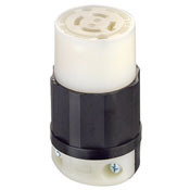 20 Amp, 120/208 Volt 3PY, NEMA L18-20R, 4P, 4W, Locking Connector, Industrial Grade, Non-Grounding - Black-White