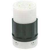 20 Amp, 347/600 Volt 3PY, NEMA L20-20R, 4P, 4W, Locking Connector, Industrial Grade, Non-Grounding - Black-White