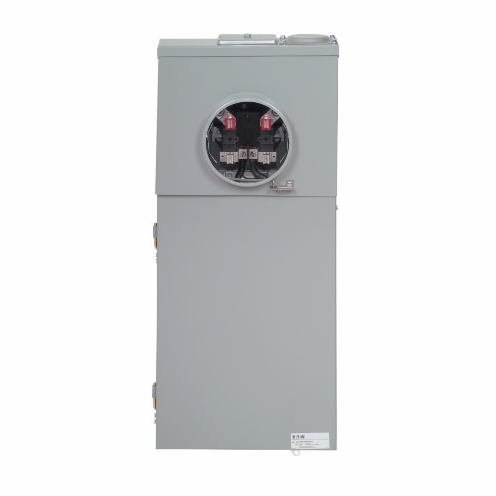 Eaton resi meter breaker, feed through lugs, All-in-ones, 200 A, C, Aluminum, NEMA 3R, Bottom and top, #6-350 kcm10 kAIC, #6-350 kcmCSR2200, Surface mounting, 16, Four-jaw, 1, 8, Single-phase, Ringless, Used with BR breakers, 120/240 Vac
