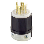 30 Amp, 480 Volt 3-phase, NEMA L16-30P, 3P, 4W, Locking Plug, Industrial Grade, Grounding - Black-White