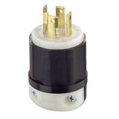 30 Amp, 120/208 Volt 3PY, NEMA L18-30P, 4P, 4W, Locking Plug, Industrial Grade, Non-Grounding - Black-White