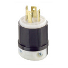 30 Amp, 347/600 Volt 3PY, NEMA L20-30P, 4P, 4W, Locking Plug, Industrial Grade, Non-Grounding - Black-White