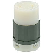 30 Amp, 277/480 Volt 3PY, NEMA L19-30R, 4P, 4W, Locking Connector, Industrial Grade, Non-Grounding - Black-White