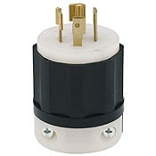 20 Amp, 277/480 Volt 3PY, NEMA L22-20P, 4P, 5W, Locking Plug, Industrial Grade, Grounding - Black-White