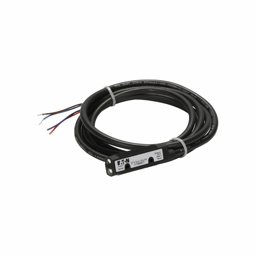Eaton Photoelectric sensor, Through Beam, 20 ft range, Forward Viewing, Light, Power, 6.6 ft, PVC, 10-30 Vdc