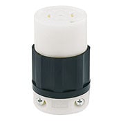 20 Amp, 277/480 Volt 3PY, NEMA L22-20R, 4P, 5W, Locking Connector, Industrial Grade, Grounding - Black-White