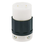 20 Amp, 347/600 Volt 3PY, NEMA L23-20R, 4P, 5W, Locking Connector, Industrial Grade, Grounding - Black-White