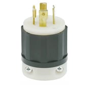 30 Amp, 347/600 Volt 3PY, NEMA L23-30P, 4P, 5W, Locking Plug, Industrial Grade, Grounding - Black-White