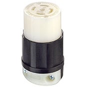 30 Amp, 120/208 Volt 3PY, NEMA L21-30R, 4P, 5W, Locking Connector, Industrial Grade, Grounding - Black-White
