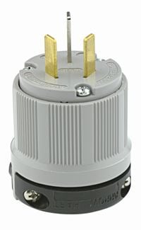 20-Amp, 125-Volt, Plug, Straight Blade, Industrial Grade, Non-Grounding, Gray