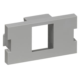 MOS Insert, 1-port QuickPort Adapter, 1 unit high, grey