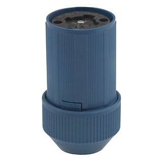 30 Amp-600VAC / 20Amp-250 Volt DC 4-Pole 5-Wire Grounding. Locking Connector - BLUE