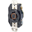 20 Amp, 125/250 Volt, Flush Mounting Locking Receptacle, Industrial Grade, Grounding, V-0-MAX, Black