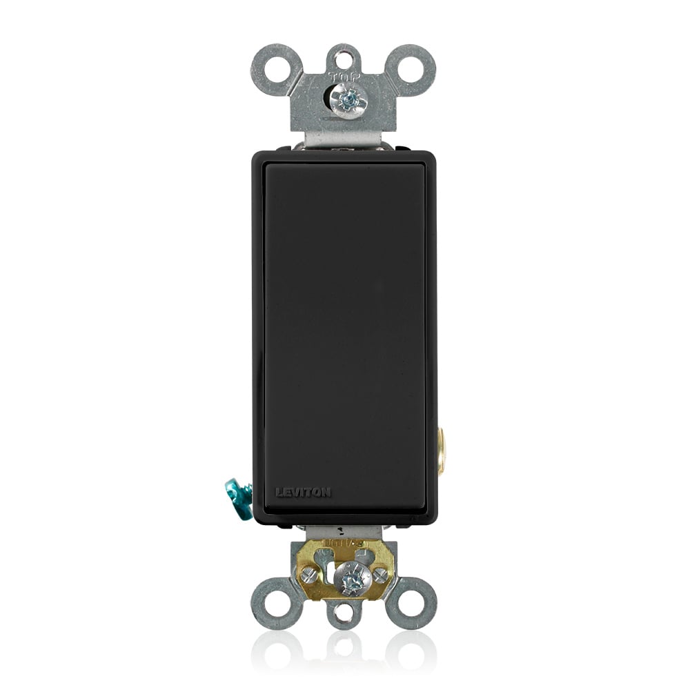 20-Amp 120/277-Volt Decora Plus Rocker Single-Pole AC Quiet Switch, Black