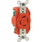 20 Amp, 125/250 Volt, NEMA L14-20R, 3P, 4W, Flush Mtg Locking Receptacle,Industrial Grade, Isolated Ground, V-0-MAX - Orange