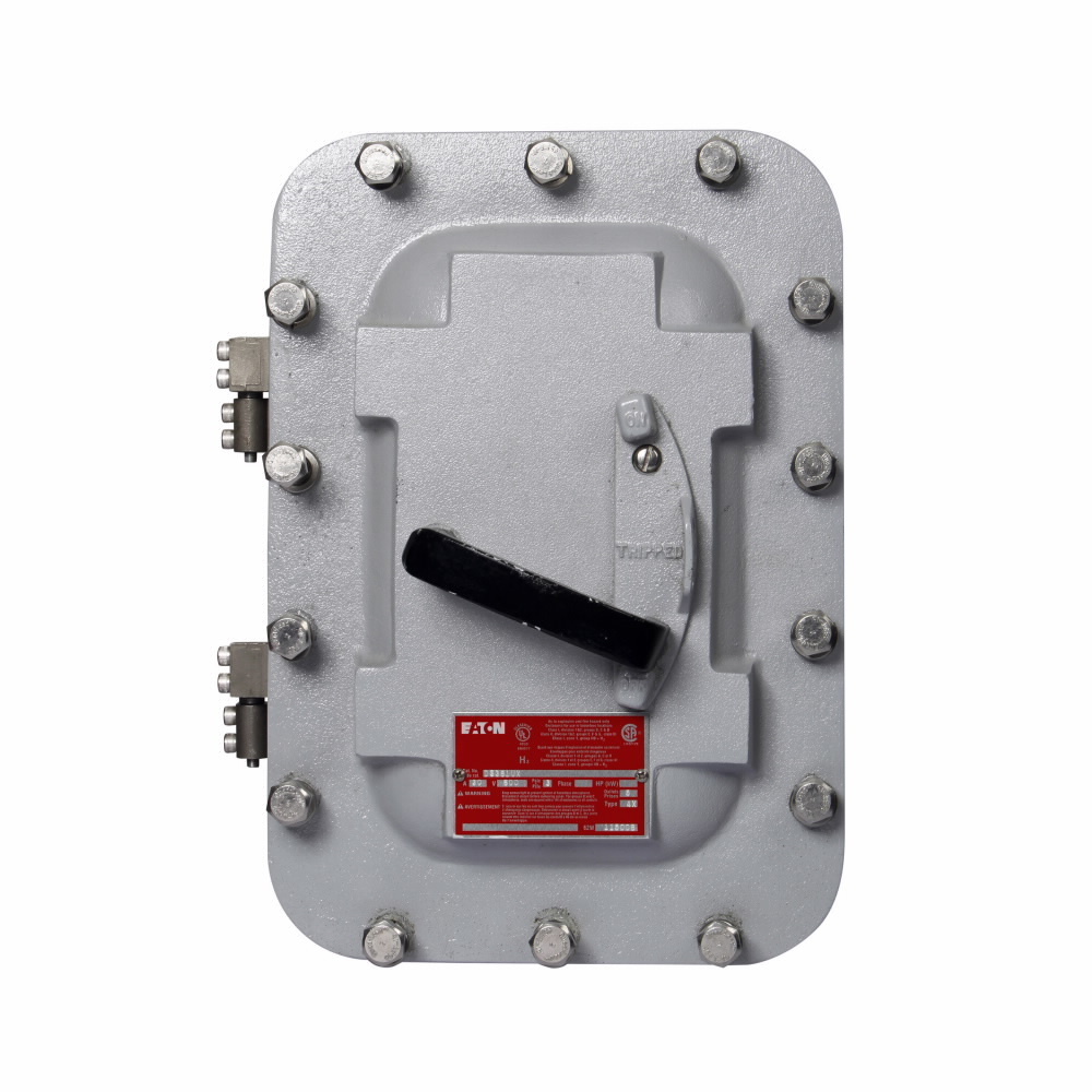 Eaton Heavy duty single-throw fused surge-protection safety switch , 30 A, NEMA 7/9, Cast aluminum, Class J, Three-pole, Three-wire, 600 Vac, 125/250 Vdc, Complete, Max Hp: 15, 20/ 5 hp (3PH @480,600 V/250 Vdc), #10-8 AWG Cu