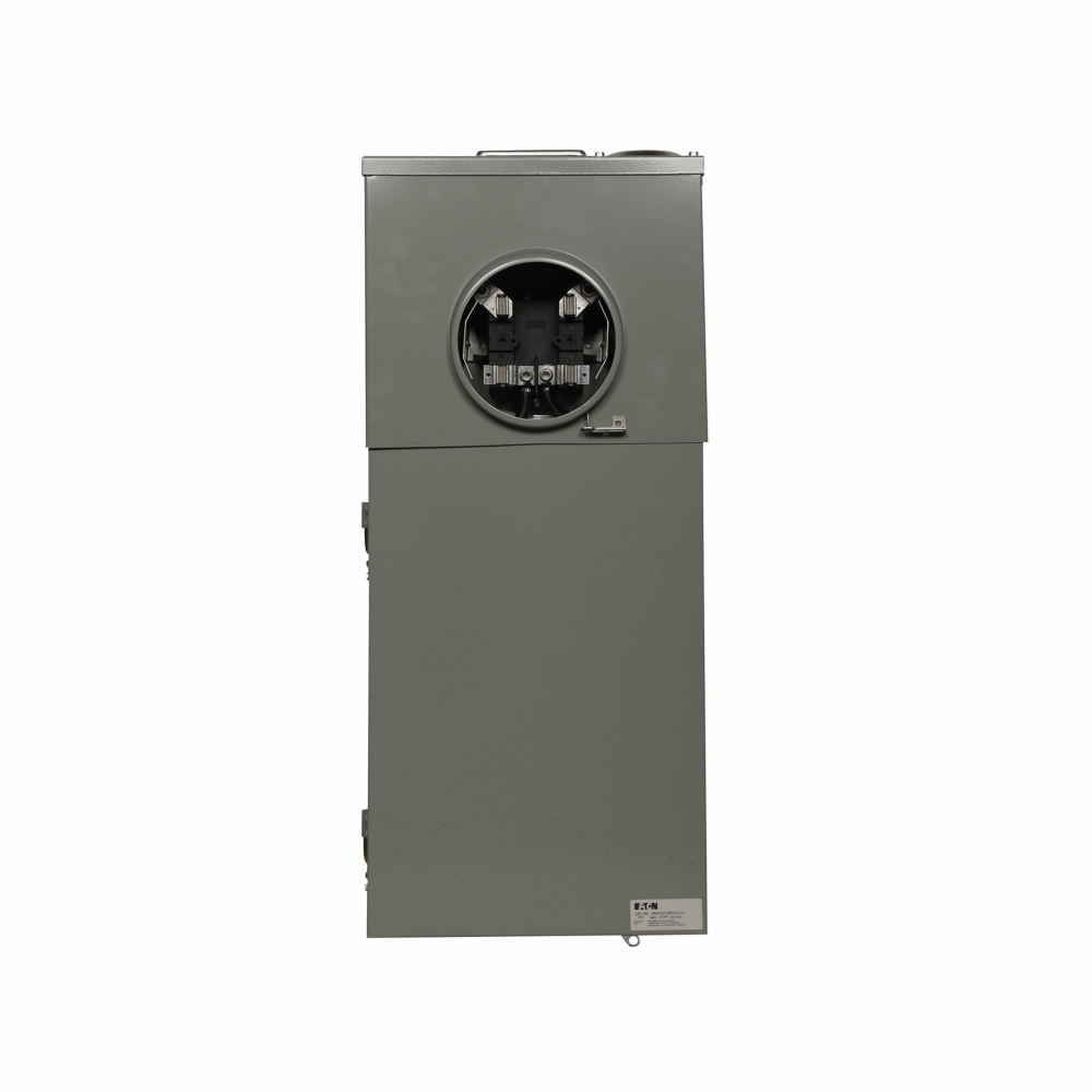 Eaton resi meter breaker, All-in-ones, 200A, C, Aluminum, NEMA 3R, Bottom and top, #6-350 kcm#6-350 kcm Provisions, Surface mounting, 40, Four-jaw, 1, 20, Single-phase, Ringless, Used with BR breakers,120/240 Vac
