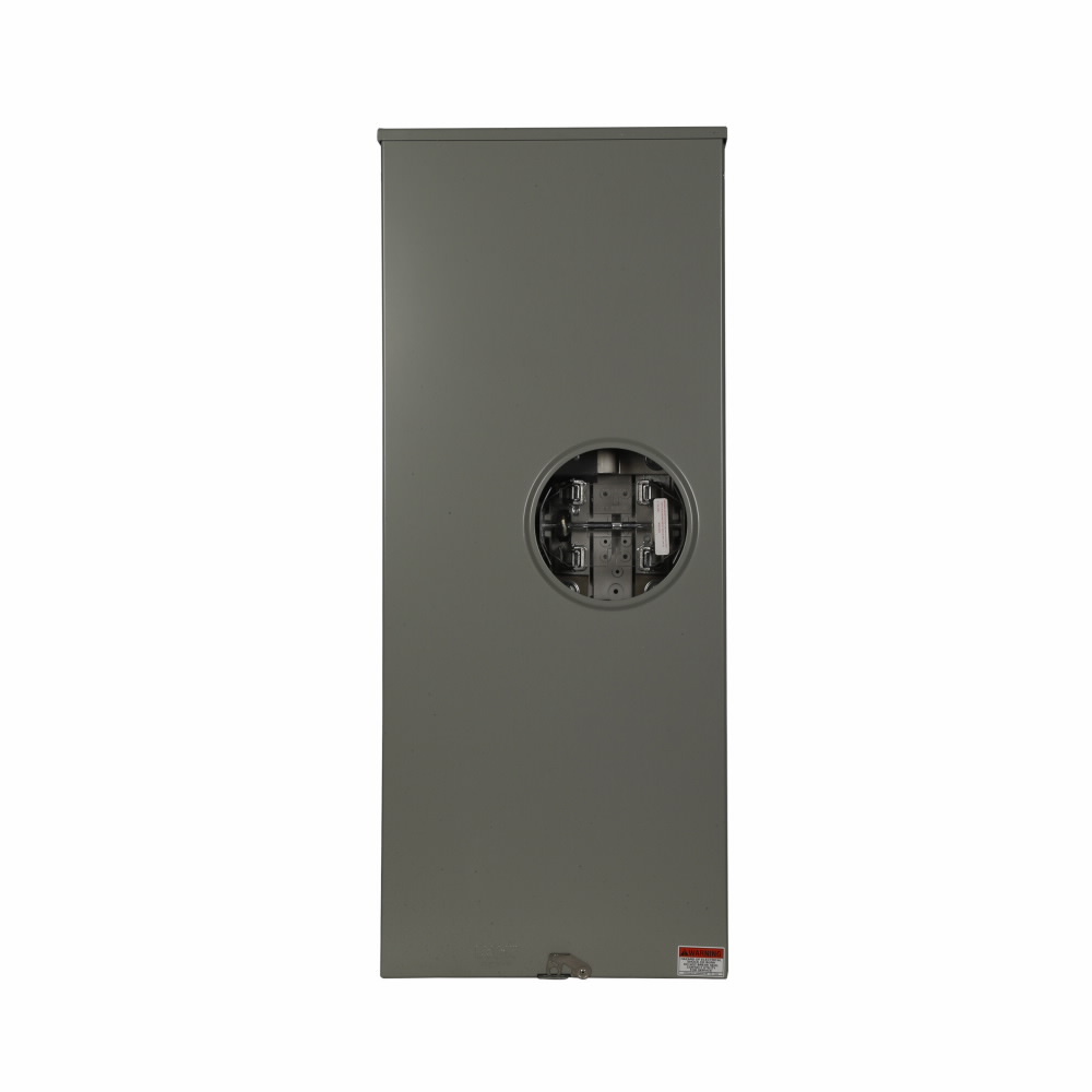 Eaton's Ringless Meter Socket, Meter socket, 320A, OH/UG, 5x5 inch hub open, 4-jaw, Line #4-600 kcmil/Dual 1/0-250 kcmil cu/al, Load #4-600 kcmil/Dual 1/0-250 kcmil cu/al, Anti-inver clip factory installed, Lever bypass