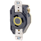 30 Amp, 125 Volt, Flush Mounting Locking Receptacle, Industrial Grade, Grounding, V-0-MAX, Black
