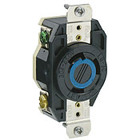 30 Amp, 250 Volt, Flush Mounting Locking Receptacle, Industrial Grade, Grounding, V-0-MAX, Black