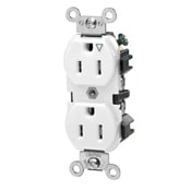 15-Amp, 125 Volt, Industrial Series Heavy Duty Specification Grade, Duplex Receptacle, Straight Blade, Isolated Ground, White