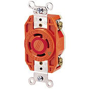 30-Amp, 480-Volt- 3PY, Flush Mounting Locking Receptacle, Industrial Grade, Isolated Ground, Orange