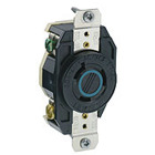 20-Amp, 277-Volt, Flush Mounting Locking Receptacle, Industrial Grade, Grounding, V-0-MAX, Black