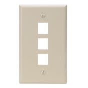 QuickPort Wallplate, Single Gang, 3-Port, Ivory