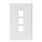 QuickPort Wallplate, Single Gang, 3-Port, White