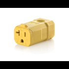 20 Amp, 125 Volt, Connector, Straight Blade, Industrial Grade, Grounding, Python, Yellow