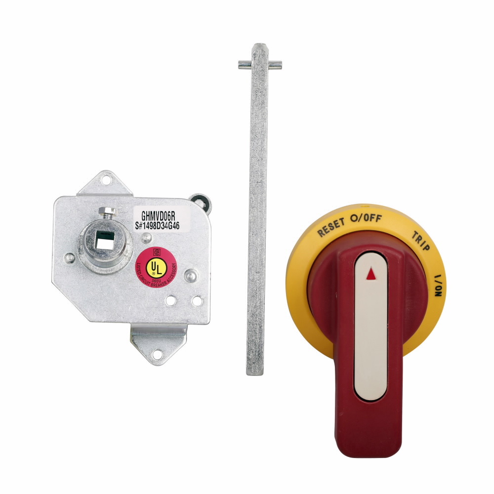 Eaton molded case circuit breaker accessory handle mechanism, Universal rotary, G-Frame, Frame J-K, Red, Series C, 12 in