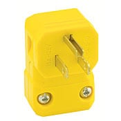 15 Amp, 125 Volt, Industrial Grade, Plug, Straight Blade, Grounding, Python Angle, Yellow