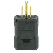 15 Amp, 125 Volt, Industrial Grade, Plug, Straight Blade, Grounding, Python, Black