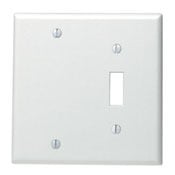 2-Gang 1-Toggle 1-Blank Device Combination Wallplate, Standard Size, 302 Stainless Steel, Box Mount, - Stainless Steel