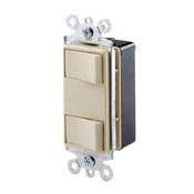 15 Amp, 120 Volt, Individual Switches, 2 Switch Combination, Illuminated Dual Rocker, Ivory