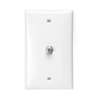 Standard Video Wall Jack, F Connector, White