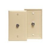 Standard Video Wall Jack, F Connector, Ivory