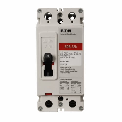 EDB 22kA @ 240 V, 2P 125 Amps, Load TERM