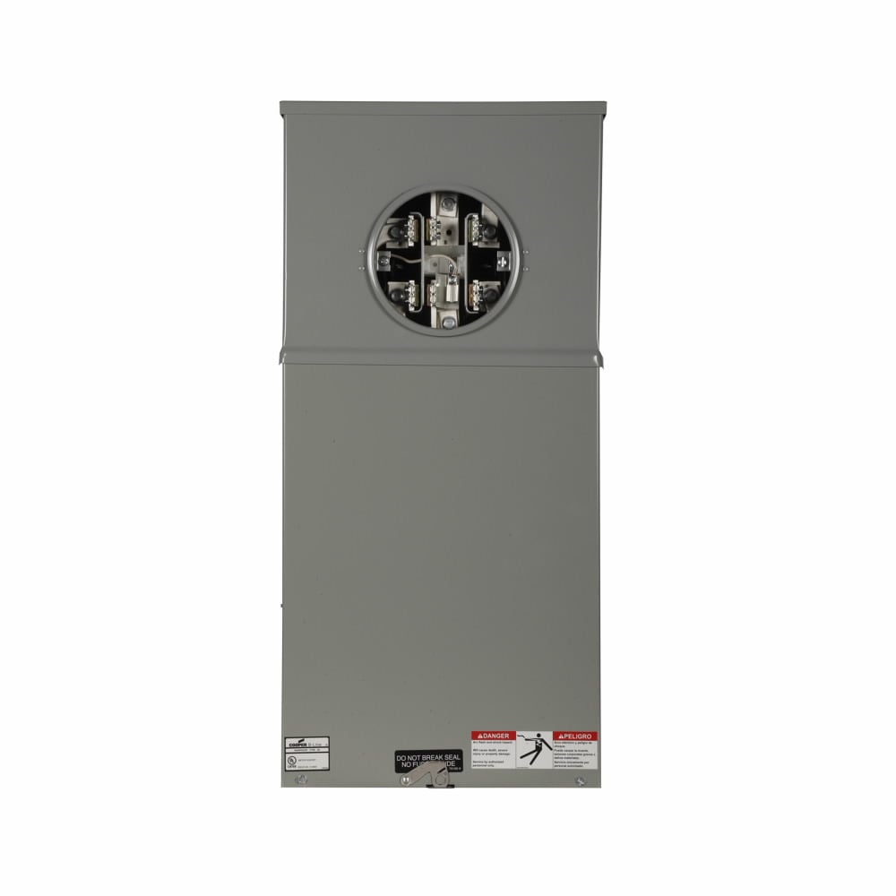 Eaton meter socket, Individual safety socket, 200A, Overhead/underground, Seven-jaw, Three-phase, #6-250 kcmil, Four-wire, Ring, 600V, #6 AWG-250 kcmil