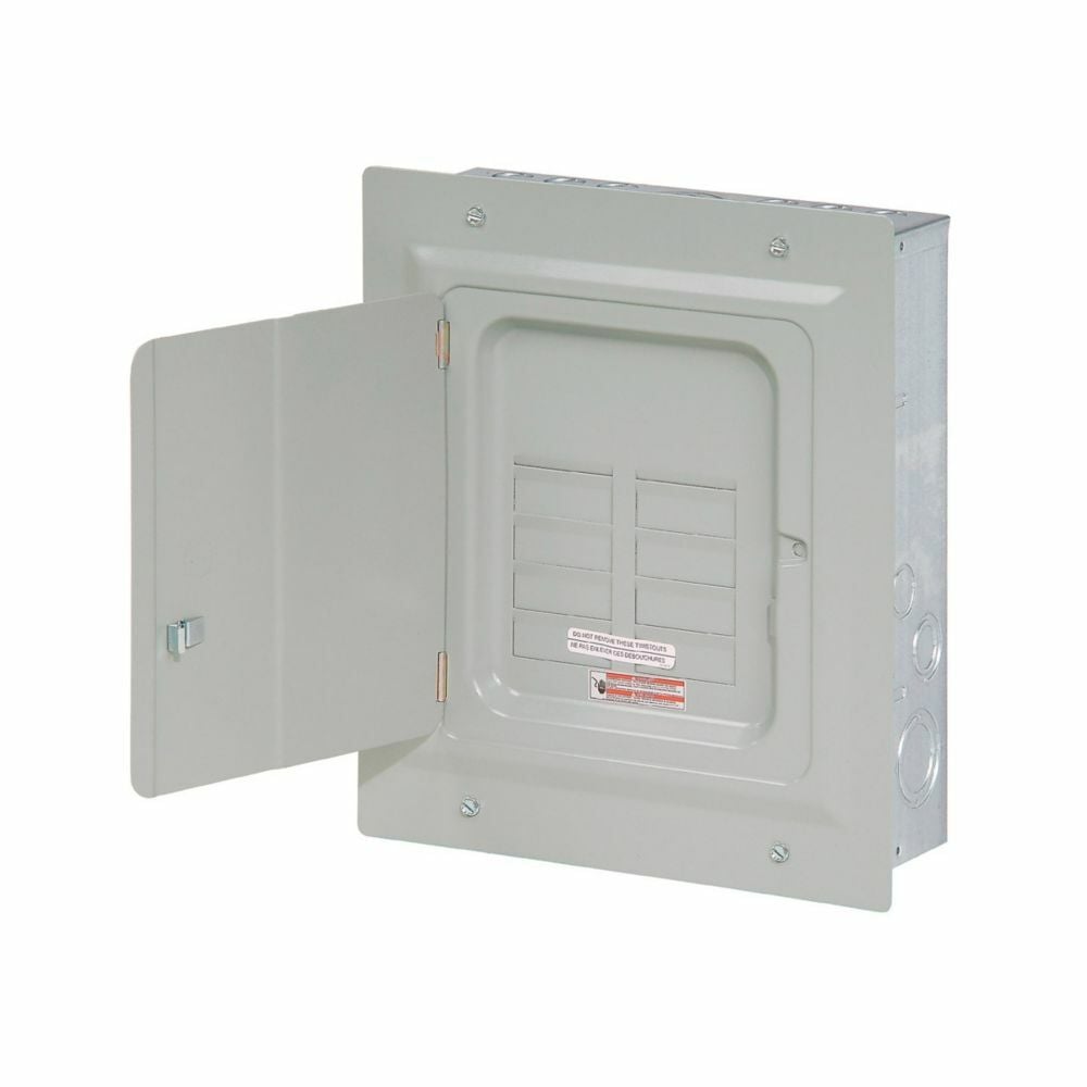 Eaton Eaton BR main lug loadcenter, 125 A,7,Aluminum, NEMA 1,Metallic,10 kAIC,BR,Flush,NEMA 1,12 Circuits,Twenty-four pole,6 Spaces,Three-wire,Single-phase,Type BR 1-inch breakers,120/240V,#14-1 AWG Cu/Al