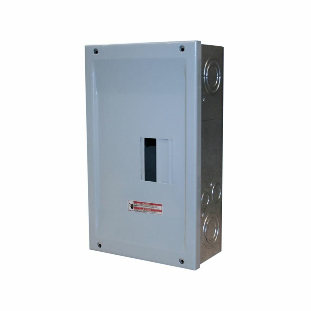 Eaton BR main lug loadcenter,Current design,Main lug,125 A,6,Aluminum,Cover not included,NEMA 1,Metallic,10 kAIC,Surface,48 Circuits,Four-pole,24 Spaces,Three-wire,Single-phase,Type BR 1-inch breakers,120/240 V,#14-1/0 AWG Cu/Al