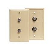 Standard Video Wall Jack, F X F, Ivory