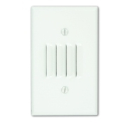 1-Gang Louvre Horizontal Box Mounting Device Louvre Wallplate, Standard Size, Painted Metal, Box Mount, White