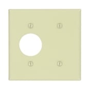 2-Gang 1-Blank 1-Single 1.406-Inch Diameter, Device Combination Wallplate, Painted Metal, Strap Mount, White