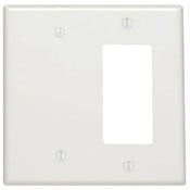 2-Gang 1-Blank Decora/GFCI Device Combination Wallplate, White